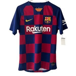 Lionel Messi FC Barcelona Rakuten Nike Swoosh Futbol Soccer Kit Jersey (S) MLS